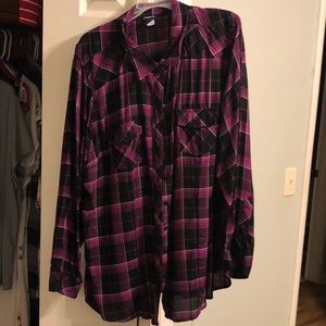 torrid purple plaid shirt